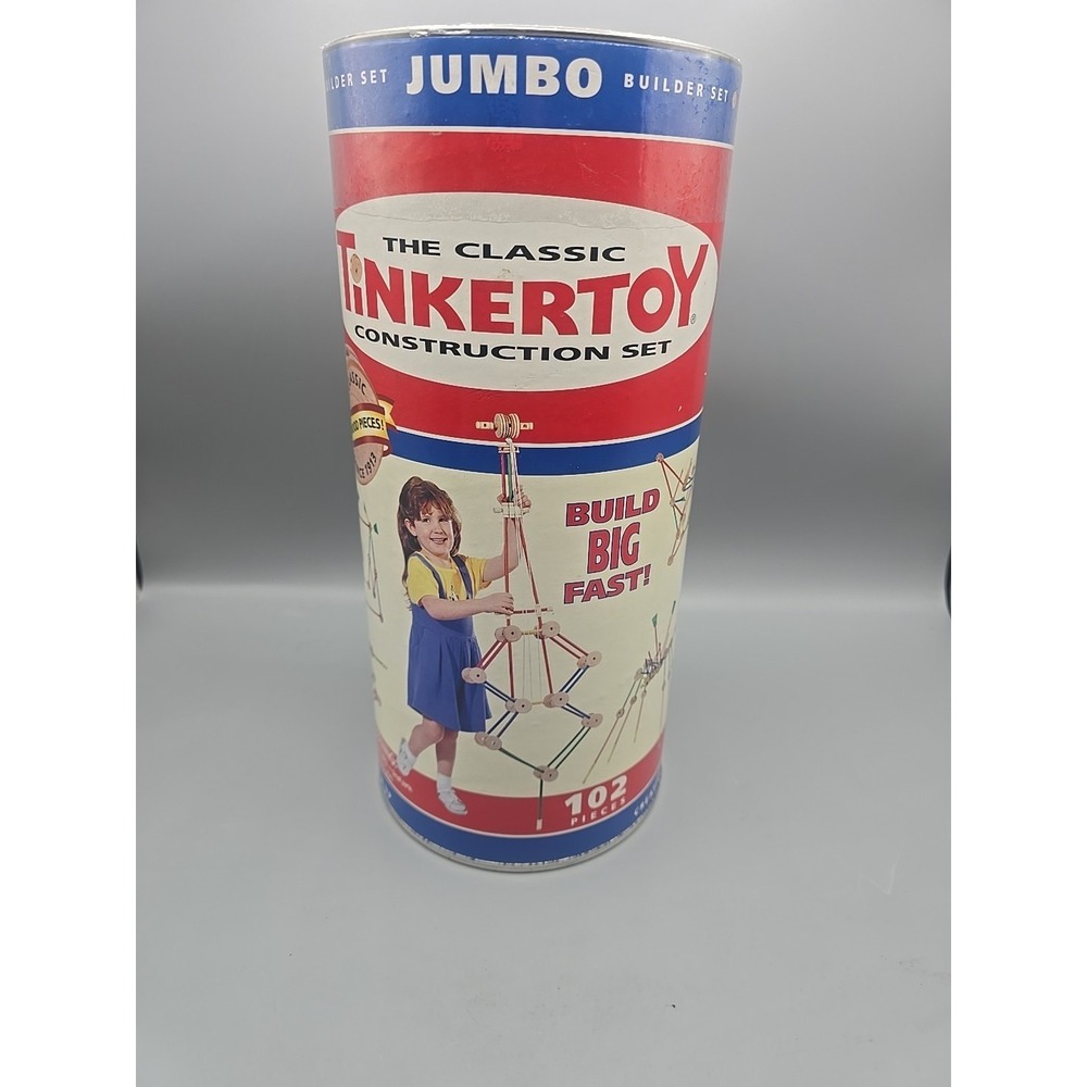 Vintage Classic TinkerToy Construction Jumbo Builder Set 102 Piece New Sealed